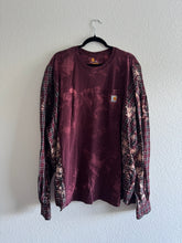 Load image into Gallery viewer, Maroon Reworked Carhartt Flannel
