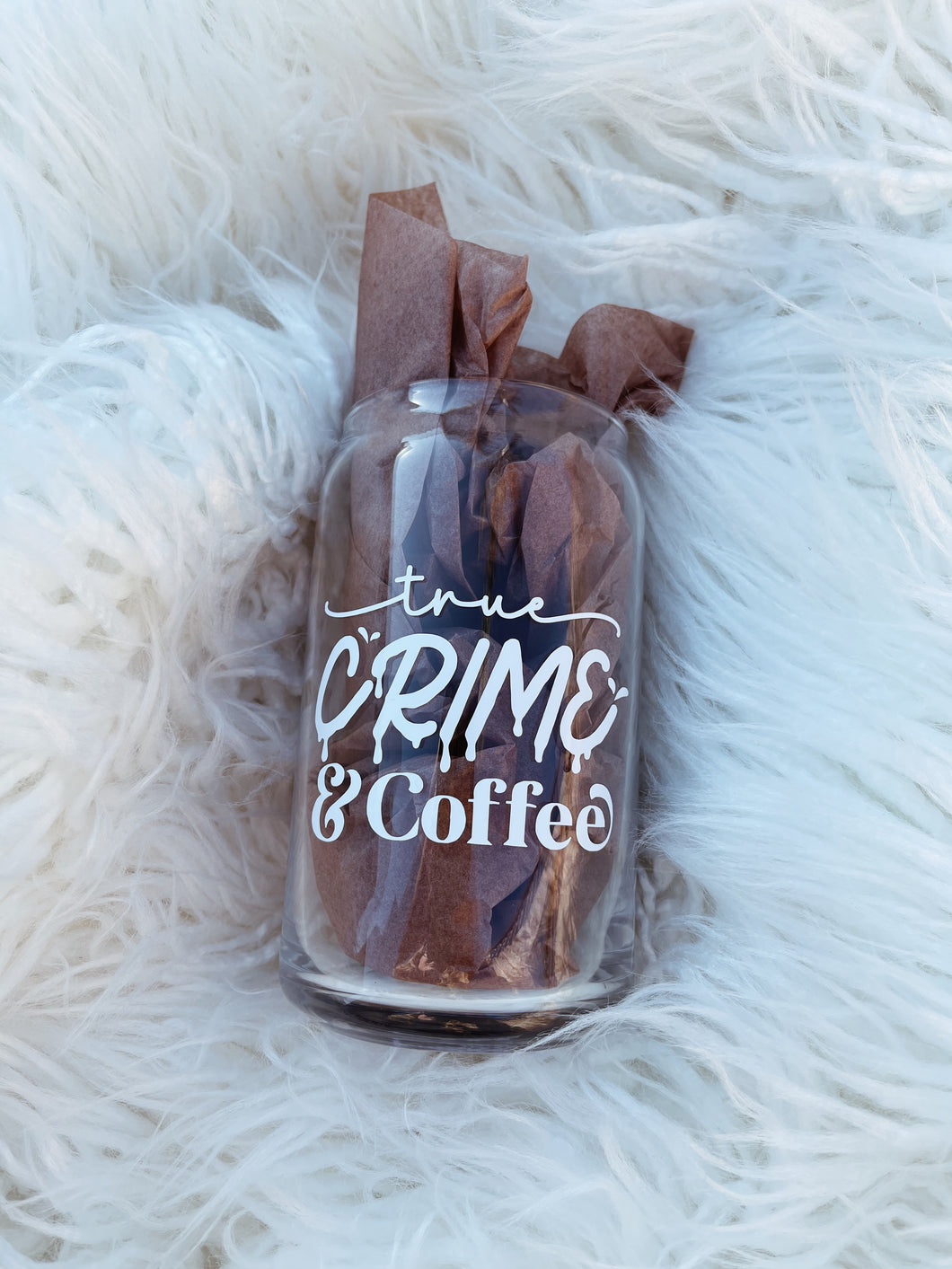True Crime and Coffee Glass